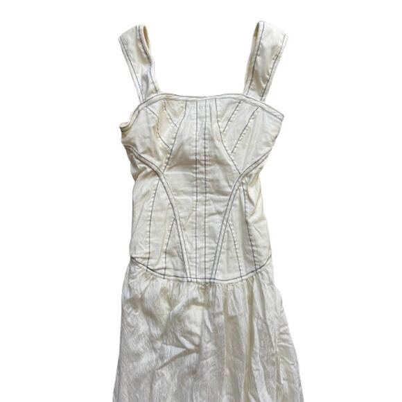 By Anthropologie Sleeveless Square-Neck Twofer Midi Dress - Picture 10 of 11